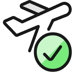 Plane Trip Take Off Check Icon from Ultimate Colors Set