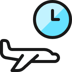 Plane Trip Time Icon from Ultimate Colors Set