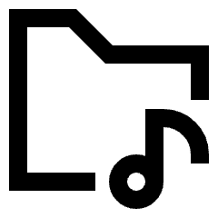 Play List Folder Icon from Sharp Line Set