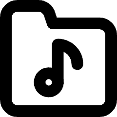 Play List Folder Icon from Micro Line Set