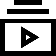 Video Playlist Subscription Icon from Sharp Line Set