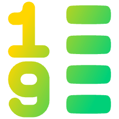 List 1 To 9 Icon from Plump Gradient Set