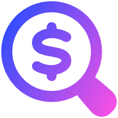 Search Dollar Icon from Plump Gradient Set