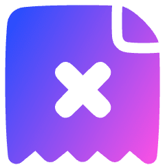 Receipt Cross Icon from Plump Gradient Set