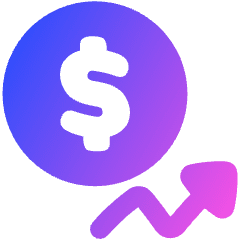 Dollar Increase Icon from Plump Gradient Set