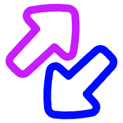 Triangle Arrow Transfer Diagonal Large 3 Icon from Plump Neon Set