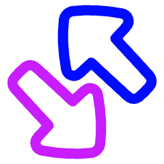 Triangle Arrow Transfer Diagonal Large 4 Icon from Plump Neon Set