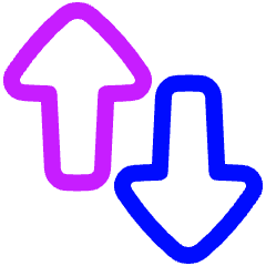 Triangle Arrow Transfer Vertical Large 2 Icon from Plump Neon Set