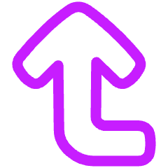 Line Arrow Bend Left Up Large Icon from Plump Neon Set