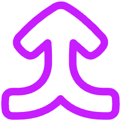 Line Arrow Merge Vertical Large Icon from Plump Neon Set