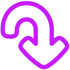 Line Arrow Turn Down Right Large Icon from Plump Neon Set