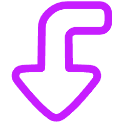 Triangle Arrow Bend Left Down Large Icon from Plump Neon Set