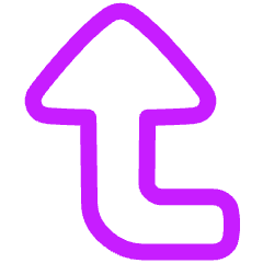 Triangle Arrow Bend Left Up Large Icon from Plump Neon Set
