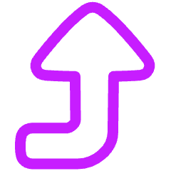 Triangle Arrow Bend Right Up Large Icon from Plump Neon Set