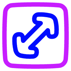 Line Arrow Diagonal Square 1 Icon from Plump Neon Set