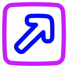 Line Arrow Diagonal Top Right Square Icon from Plump Neon Set