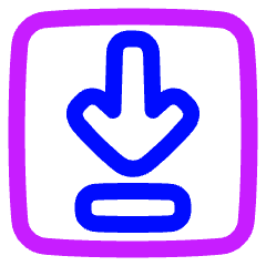Line Arrow Down Square 2 Icon from Plump Neon Set