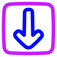 Line Arrow Down Square Icon from Plump Neon Set