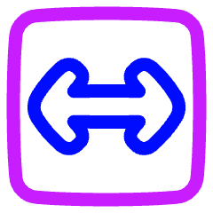 Line Arrow Fit To Width Square Icon from Plump Neon Set