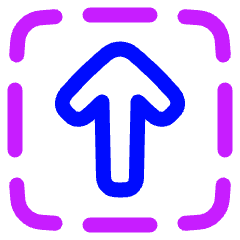Line Arrow Up Dashed Square Icon from Plump Neon Set