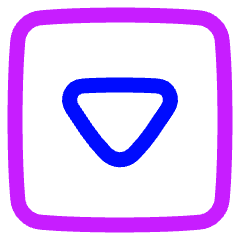 Tailless Triangle Arrow Down Square Icon from Plump Neon Set