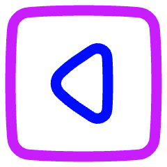 Tailless Triangle Arrow Left Square Icon from Plump Neon Set