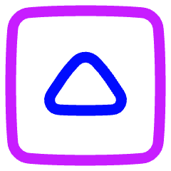 Tailless Triangle Arrow Up Square Icon from Plump Neon Set