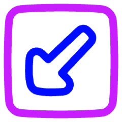 Triangle Arrow Diagonal Bottom Left Square Icon from Plump Neon Set