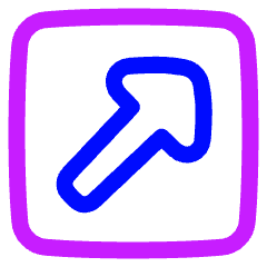 Triangle Arrow Diagonal Top Right Square Icon from Plump Neon Set