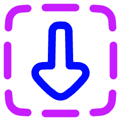 Triangle Arrow Down Dashed Square Icon from Plump Neon Set