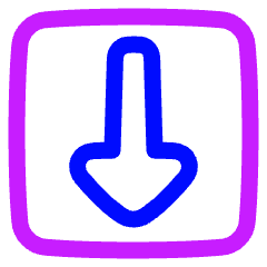 Triangle Arrow Down Square Icon from Plump Neon Set