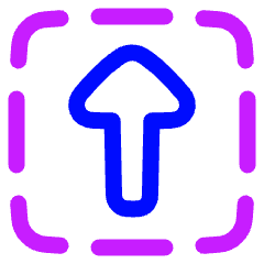 Triangle Arrow Up Dashed Square Icon from Plump Neon Set