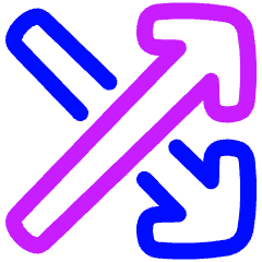 Line Arrow Crossover Right Icon from Plump Neon Set