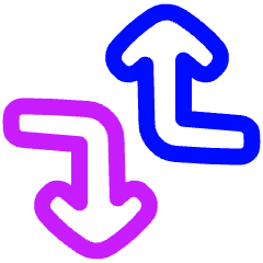 Line Arrow Dodge 2 Icon from Plump Neon Set