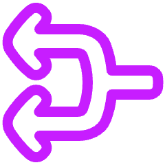 Line Arrow Split Left 1 Icon from Plump Neon Set