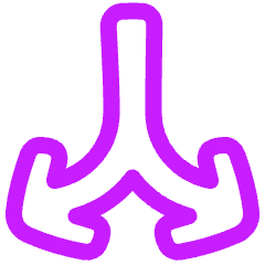 Line Arrow Split Vertical Down 2 Icon from Plump Neon Set