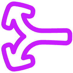 Line Arrow Split Vertical Left 2 Icon from Plump Neon Set