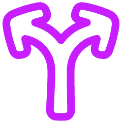 Line Arrow Split Vertical Up 2 Icon from Plump Neon Set