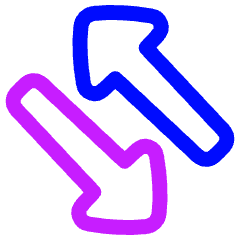 Arrow Transfer Diagonal Large 3 Icon from Plump Neon Set