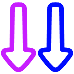 Double Triangle Arrow Down Icon from Plump Neon Set