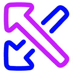 Triangle Arrow Crossover Left Icon from Plump Neon Set