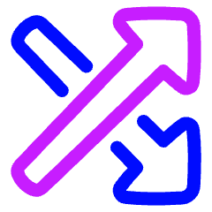 Triangle Arrow Crossover Right Icon from Plump Neon Set