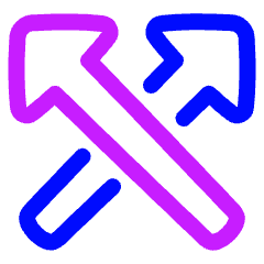 Triangle Arrow Crossover Up Icon from Plump Neon Set