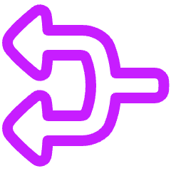 Triangle Arrow Split Left 1 Icon from Plump Neon Set