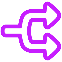 Triangle Arrow Split Right 1 Icon from Plump Neon Set