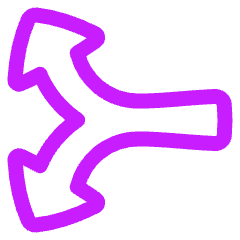 Triangle Arrow Split Vertical Left 2 Icon from Plump Neon Set