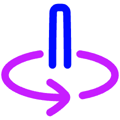 Line Arrow Rotate Vertical Axis Left Icon from Plump Neon Set