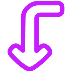 Line Arrow Bend Left Down Icon from Plump Neon Set