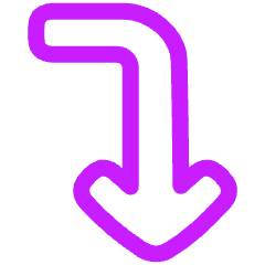 Line Arrow Bend Right Down Icon from Plump Neon Set