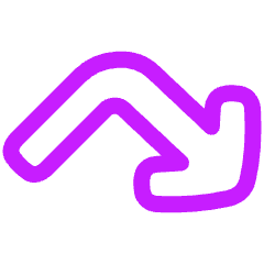 Line Arrow Bounce Down Right Icon from Plump Neon Set